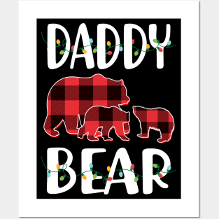 Daddy Bear Red Plaid Christmas Pajama Matching Family Gift Posters and Art